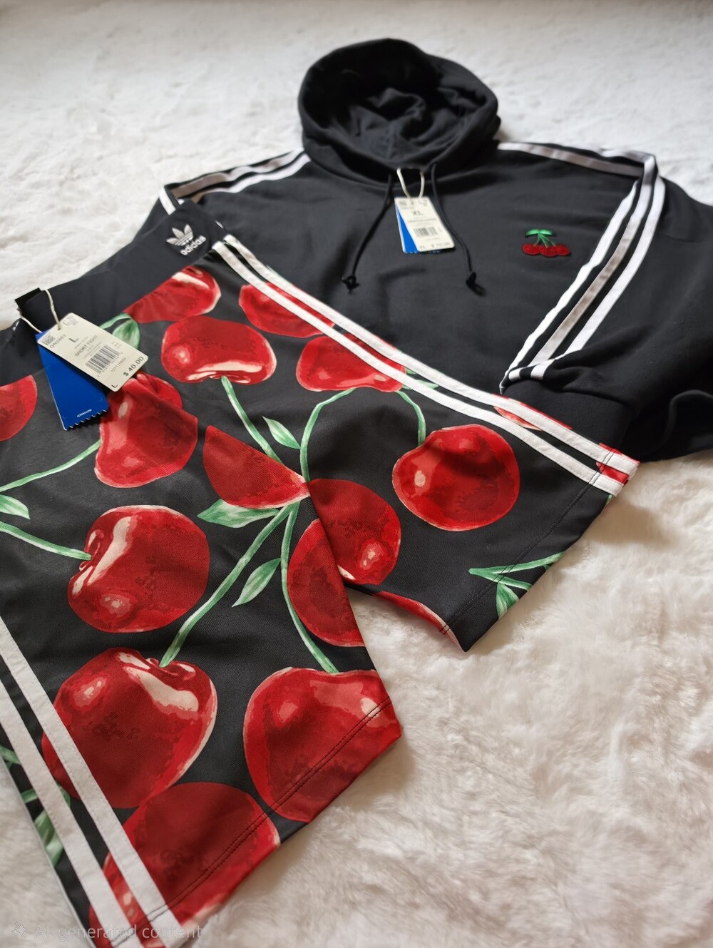 NWT Adidas x HER Studio London Cherry Hoodie & Short Tights - Picture 3 of 7